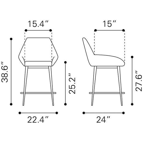 Vila Counter Stool (Set of 2) Brown