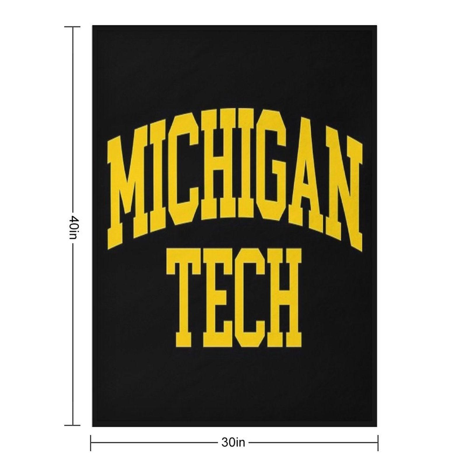 Michigan Tech - College Font Curved Throw Blanket