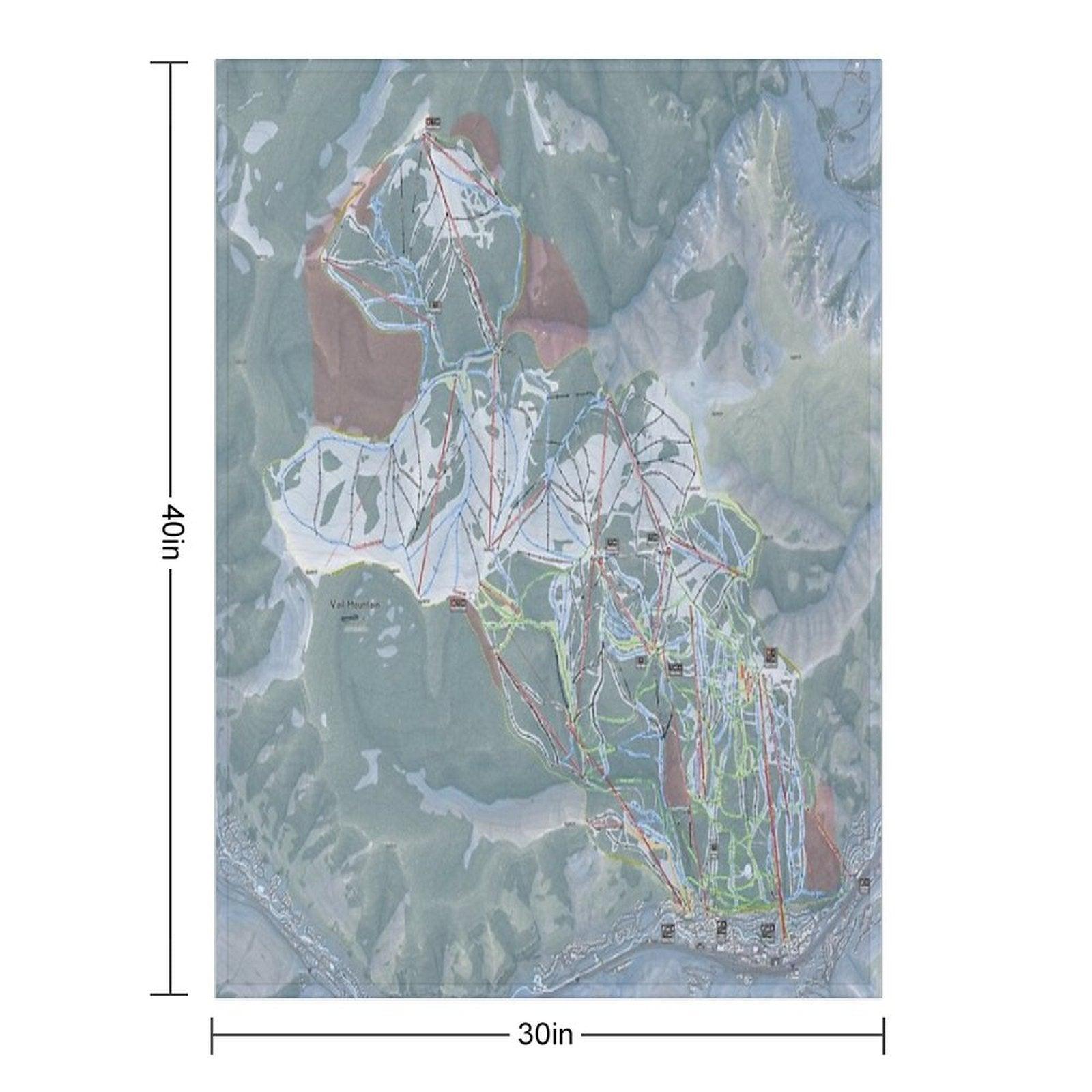 Vail Resort Trail Map Throw Blanket