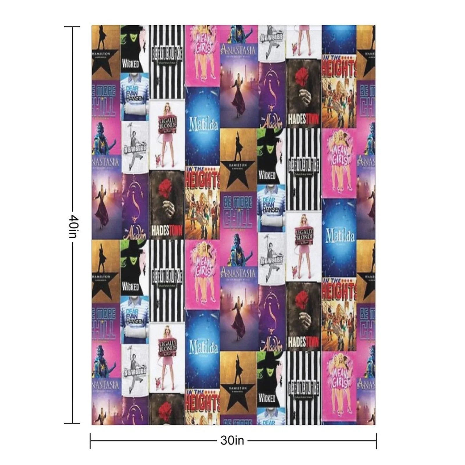 Musical Playbill Collage Throw Blanket