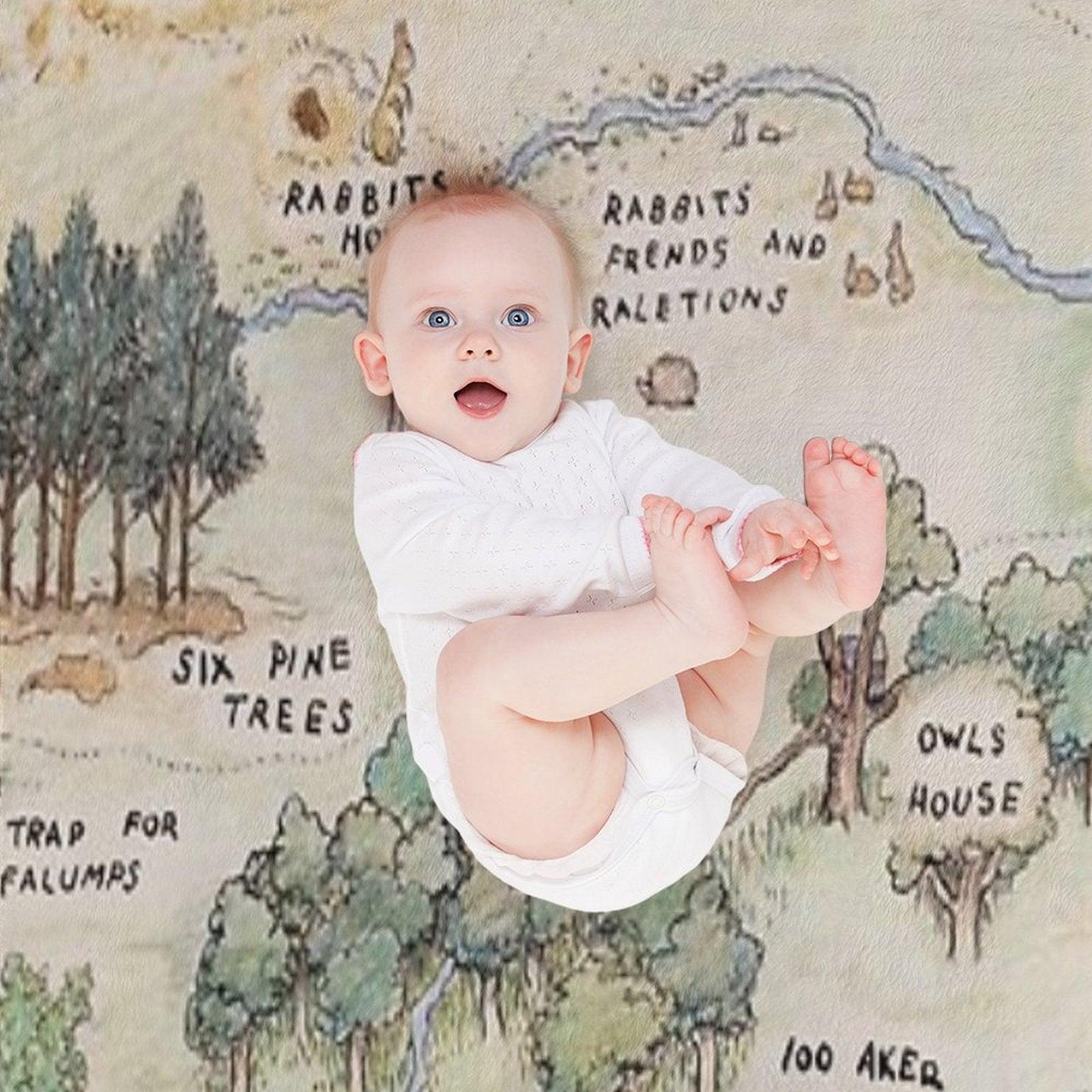 Hundred Acre Wood Map Throw Blanket