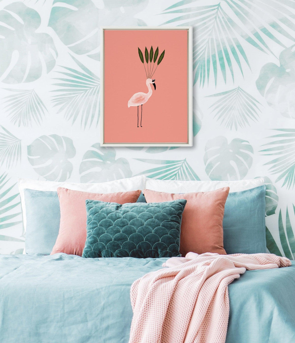 Sylvie Leaf Crown Framed Canvas by Kendra Dandy