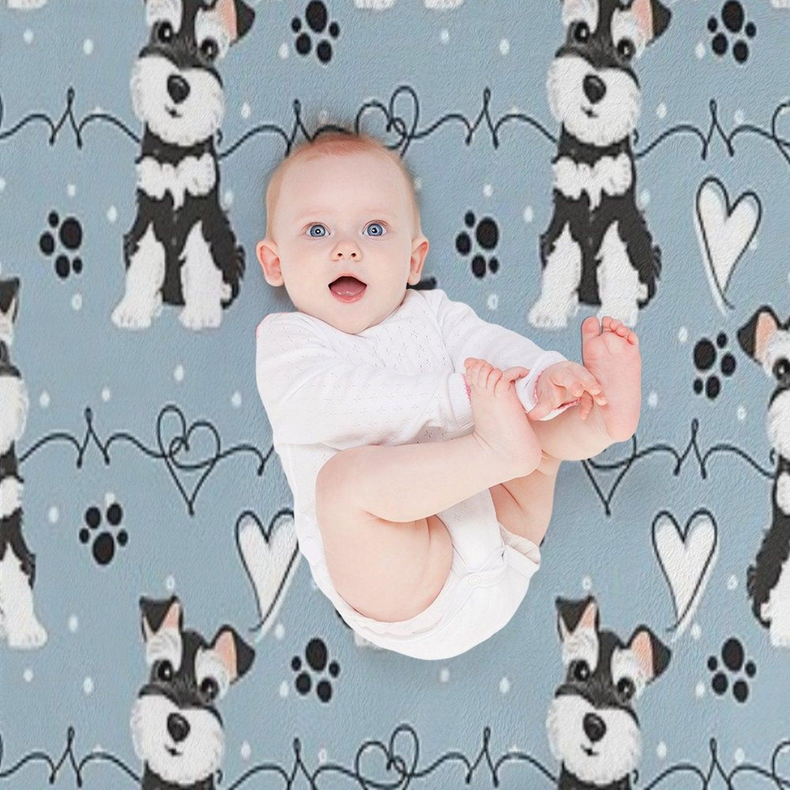 Love Black And White Miniature Schnauzer Throw Blanket