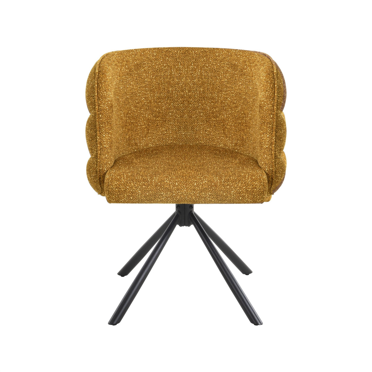 Modern 270° Swivel Upholstered Desk Chairs Set of 2 in Orange, Chenille Fabric with Metal Base for Home Office, Bedroom, Or Living Room