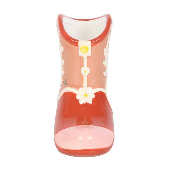 Pink Cowboy Boot Tealight Wax Warmer