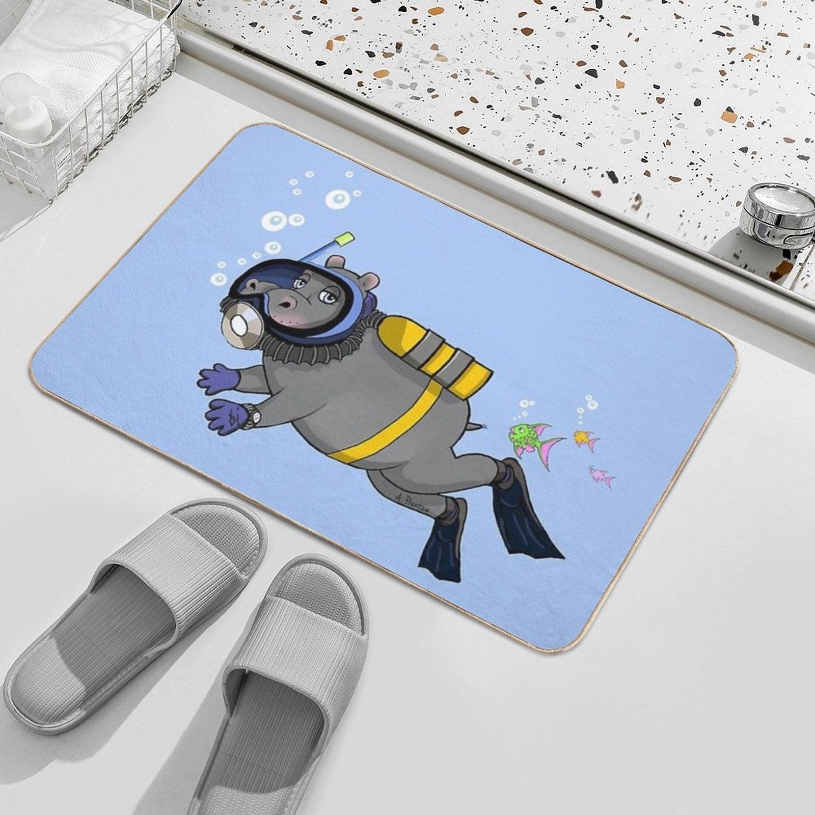 Diver Hippo Bath Mat