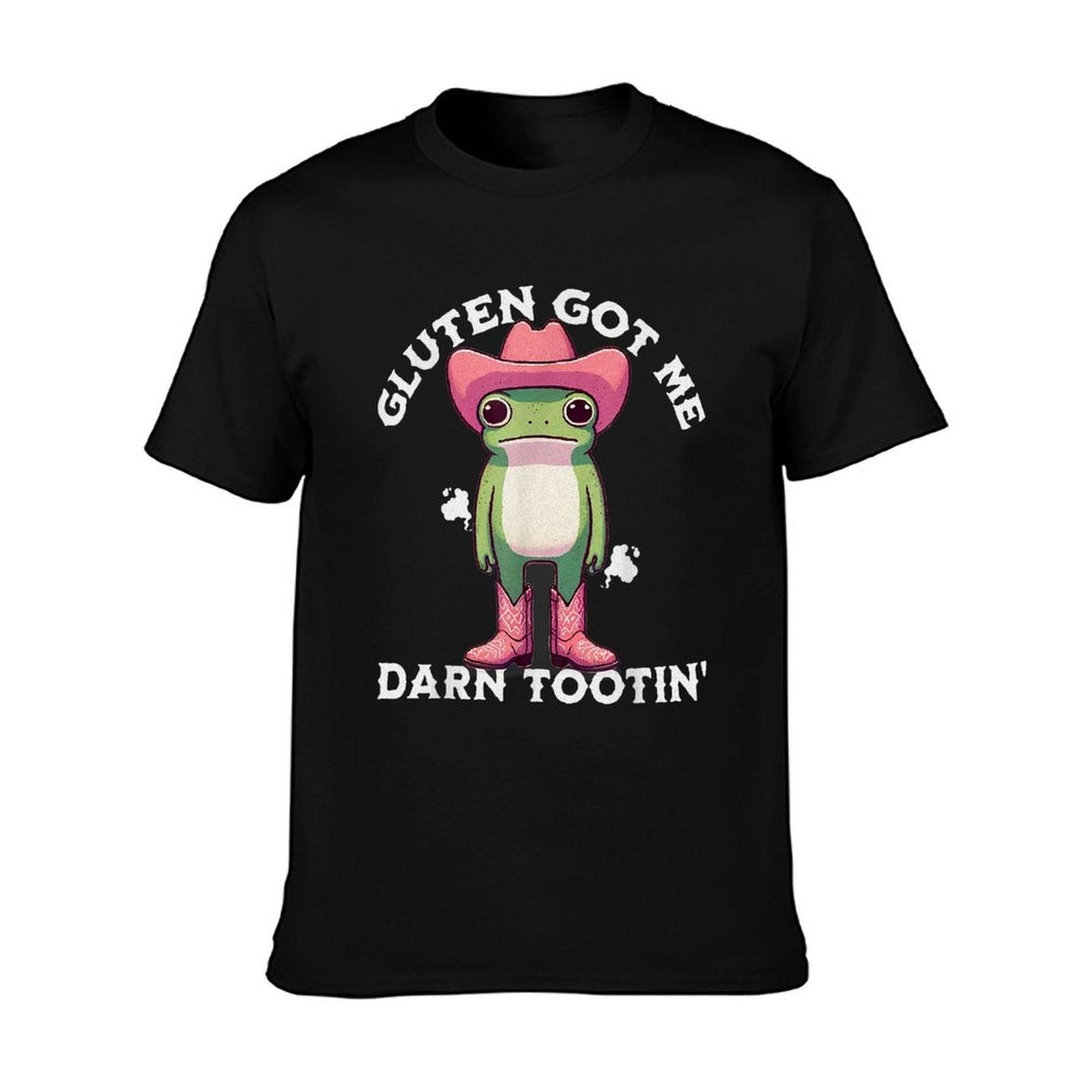 Funny Frog Meme Gluten Got Me Darn Tootin' Gluten Free Diet T-Shirt
