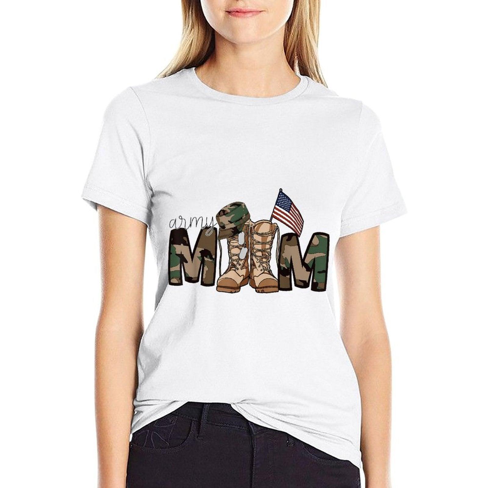 Proud Army Mom Trendy Army Mother Soldier Military Mom  Odor-resistant T-Shirt