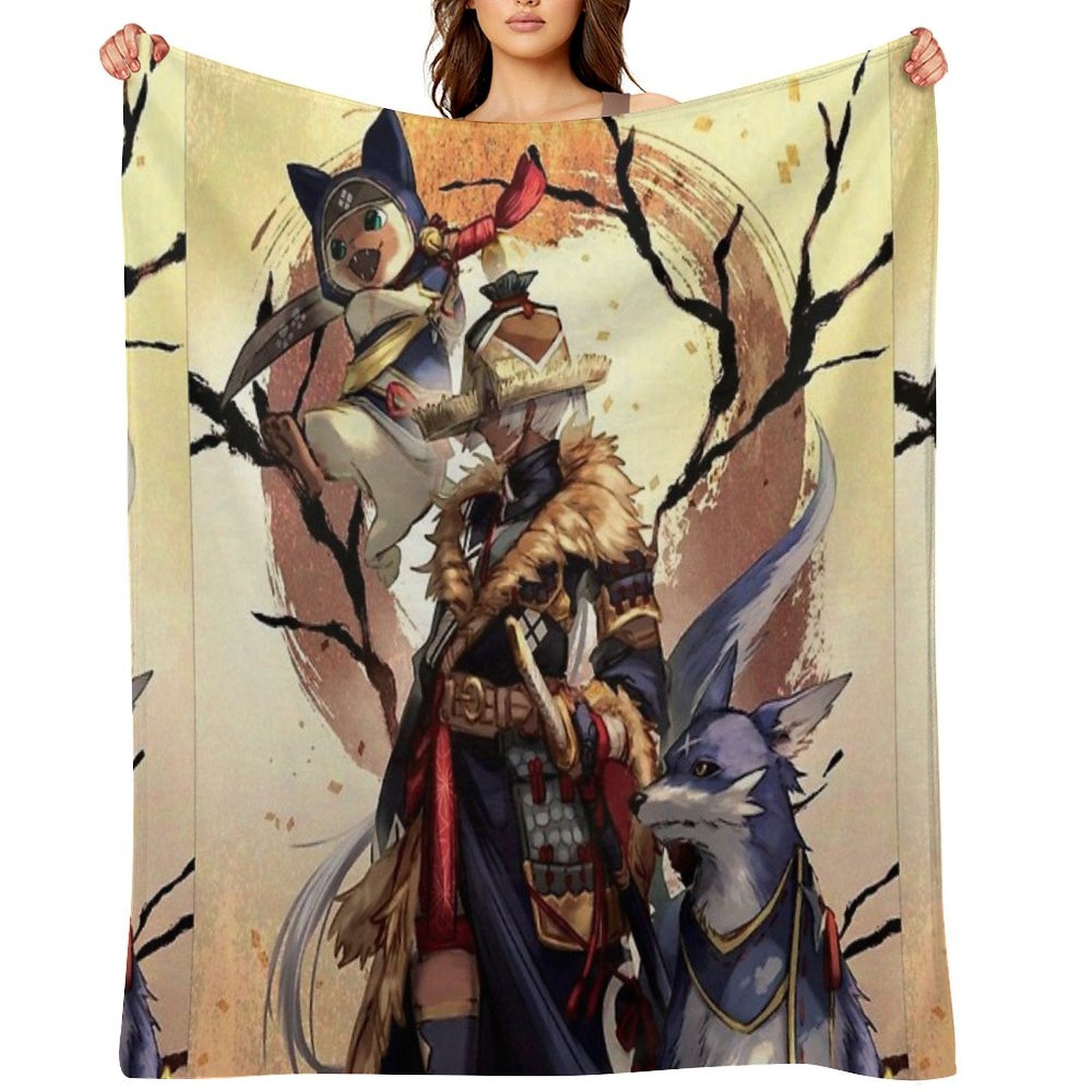 Monster Hunter Rise Multi-functional Throw Blanket