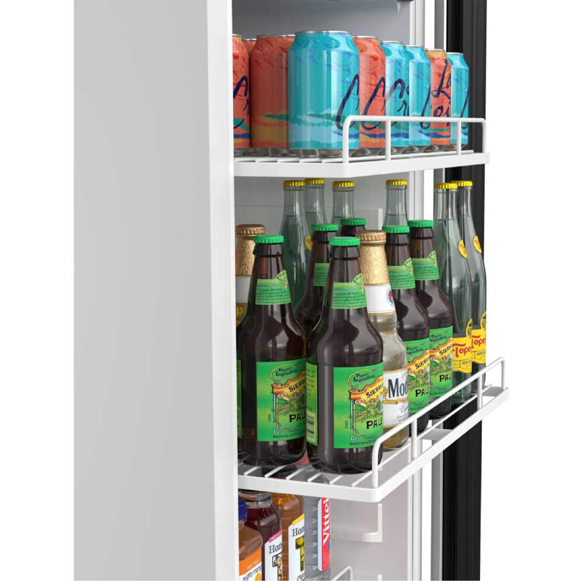Edgestar 10.1 Cubic Feet Commercial Beverage Merchandiser With Temperature Alarm and Reversible Door, 22