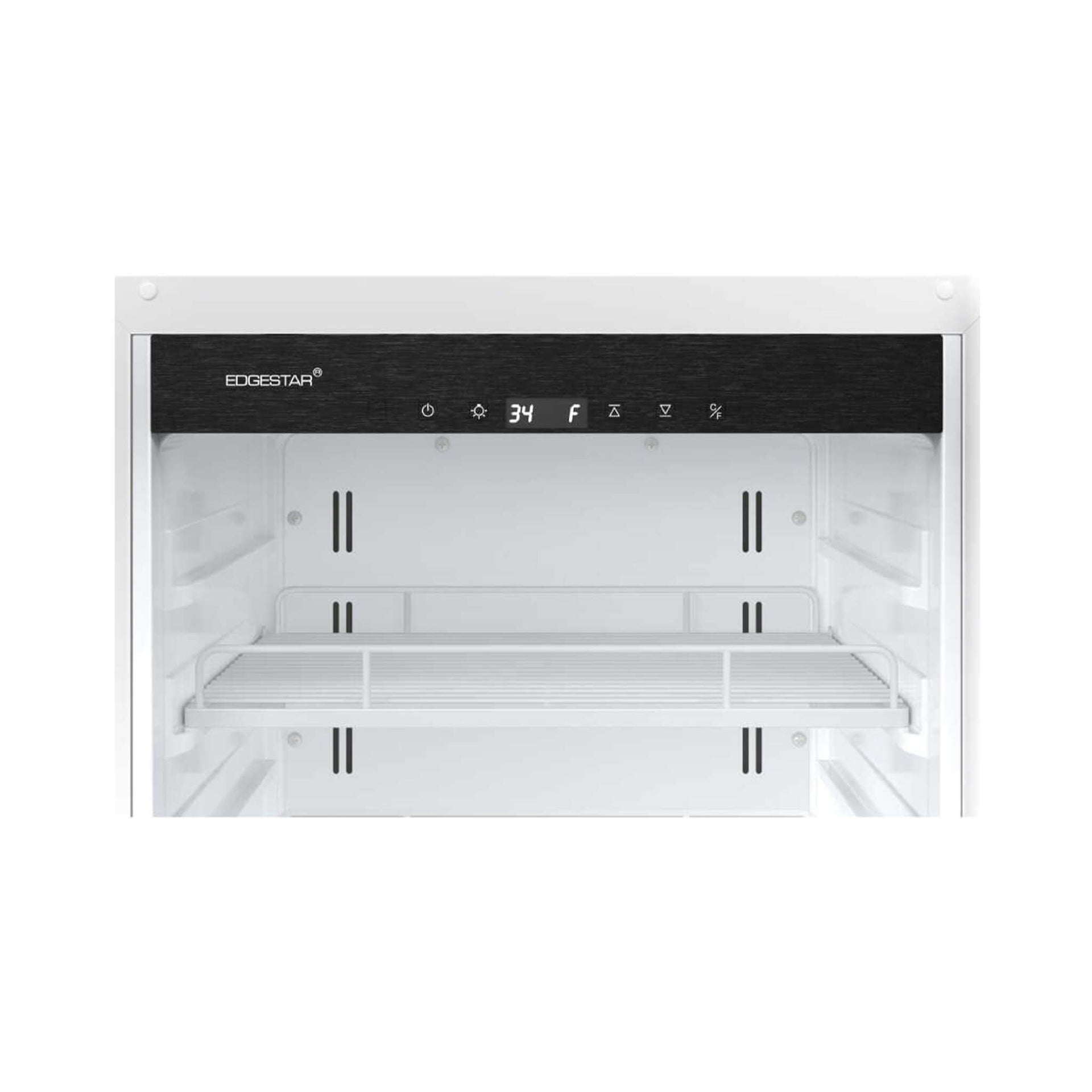 Edgestar 10.1 Cubic Feet Commercial Beverage Merchandiser With Temperature Alarm and Reversible Door, 22