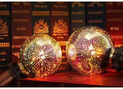 Edison Bulb Vintage Light Bulb Star Fireworks Lamp Holiday Night Light Novelty Christmas Tree Stained Glass Star Shine Decoration Use For Holiday Christmas
