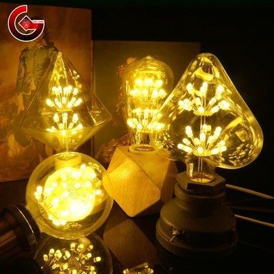 Edison Light Bulb Antique Vintage Style Light Decoration LED Bulb Vintage Light Bulb Star Lamp Holiday Night Light Novelty Christmas Tree And Stained Glass Light Bulb Shine Decoration