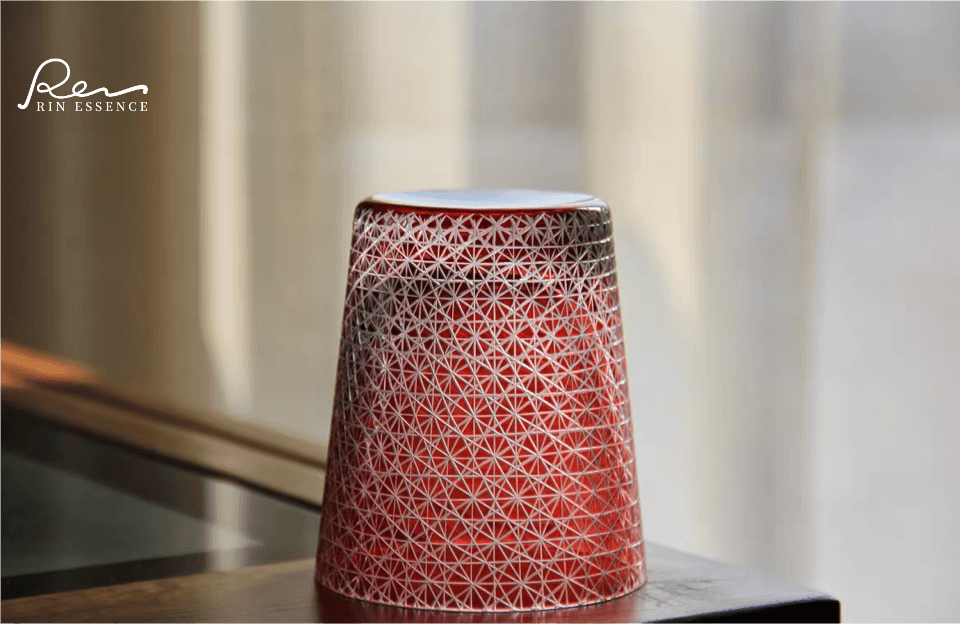 “Satsuma Red” – Chrysanthemum Cut Sake & Whisky Glass Handcrafted Crystal Glass, 250 ml