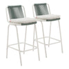 Luft Barstool (Set of 2) White & Green