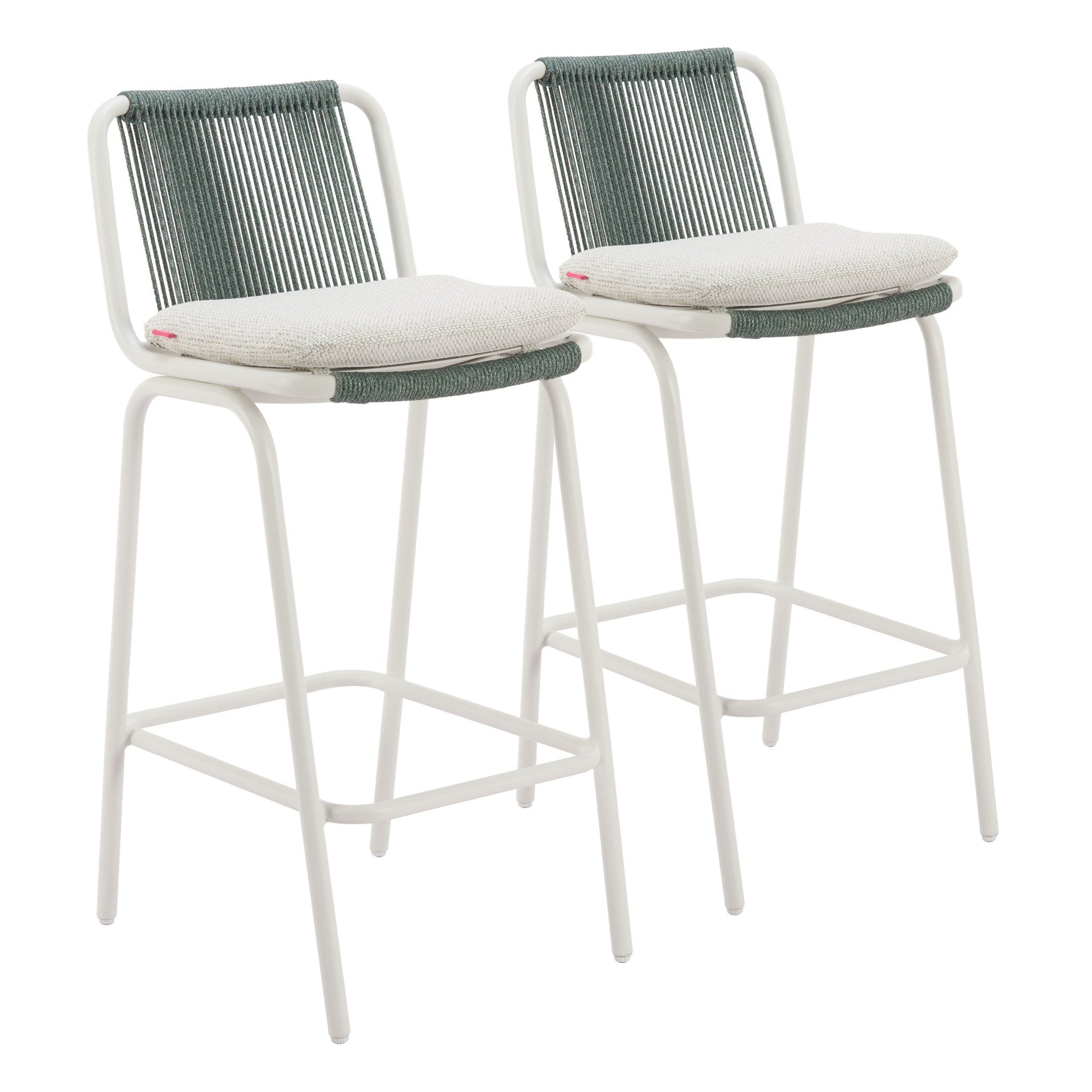 Luft Barstool (Set of 2) White & Green