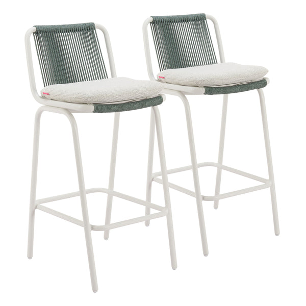 Luft Barstool (Set of 2) White & Green