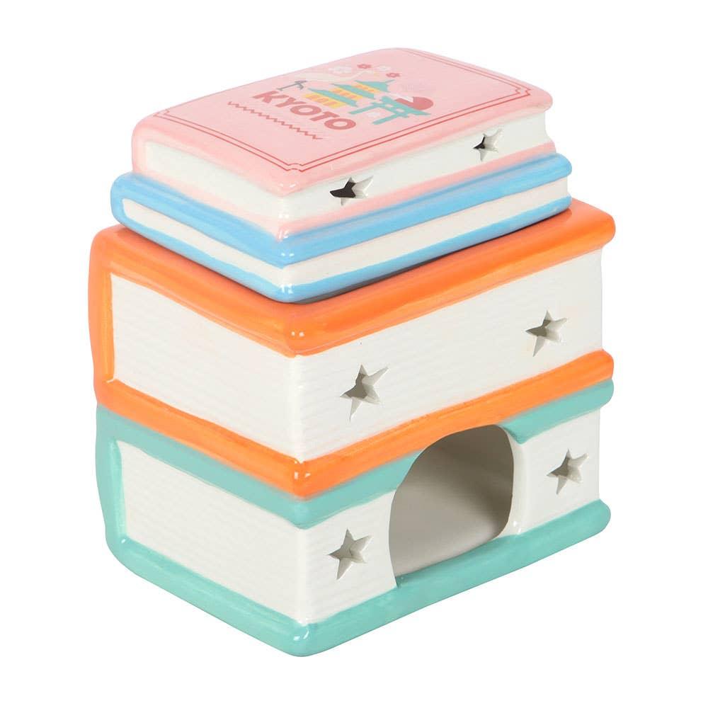 Travel Book Stack Tealight Wax Warmer
