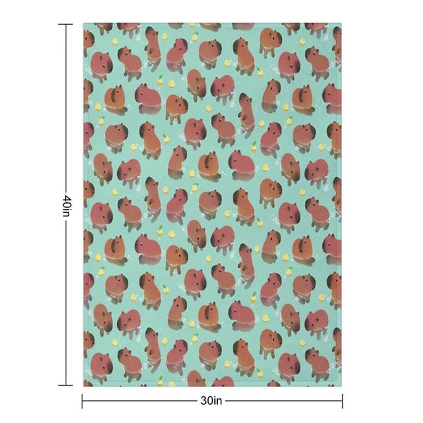 Capybath Time Throw Blanket