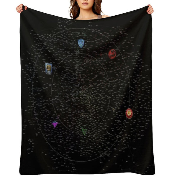 Map of The Inner Sphere Ca. 3048 (transparent) Multi-functional Throw Blanket