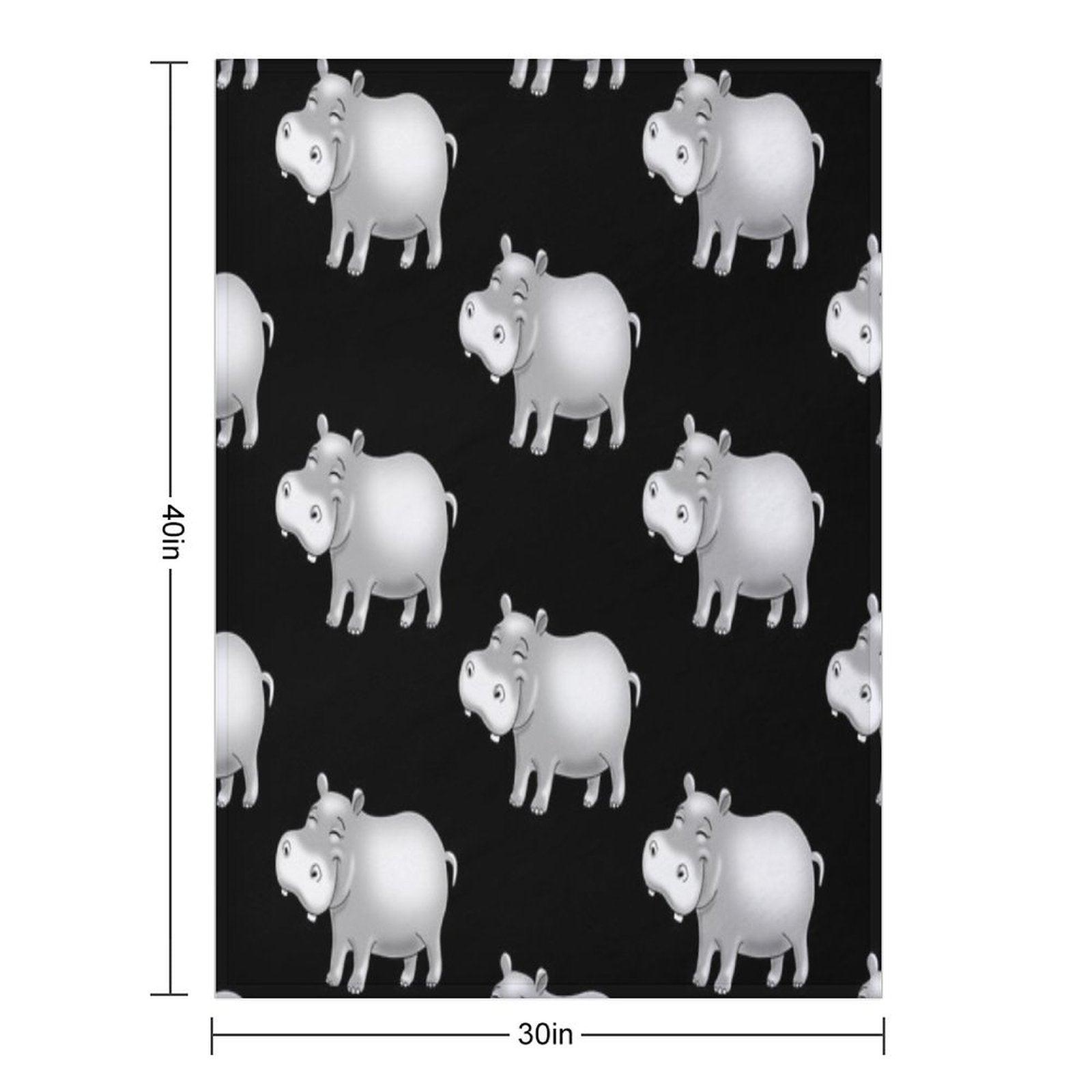 Hippo Cute Hippopotamus Throw Blanket