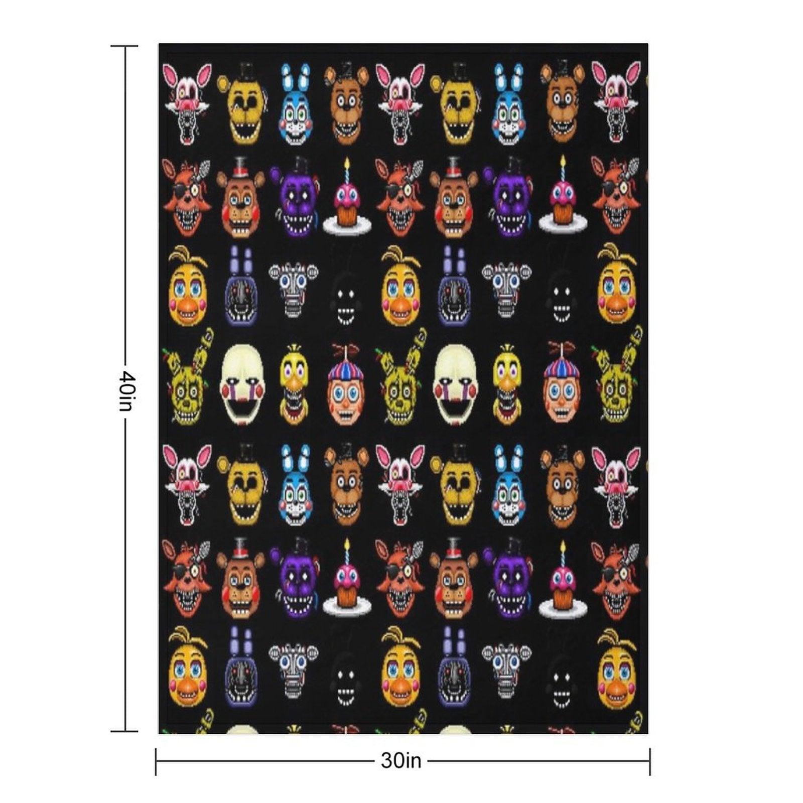 Five Nights at Freddy's - Pixel Art - Multiple Characters Throw Blanket