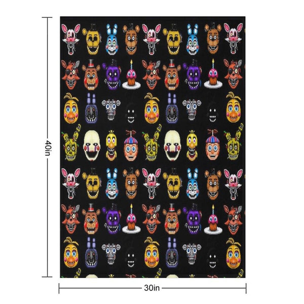 Five Nights at Freddy's - Pixel Art - Multiple Characters Throw Blanket
