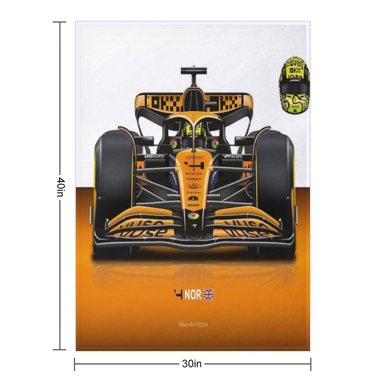 Many Lando Norris Items 2024 Formula 1 McLaren Racing Car Throw Blanket