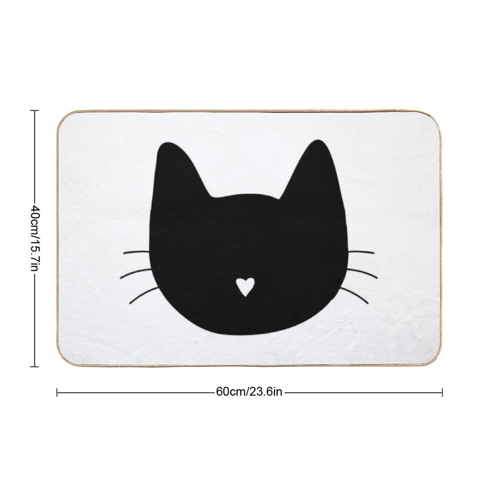 Cat Heart Nose Bath Mat