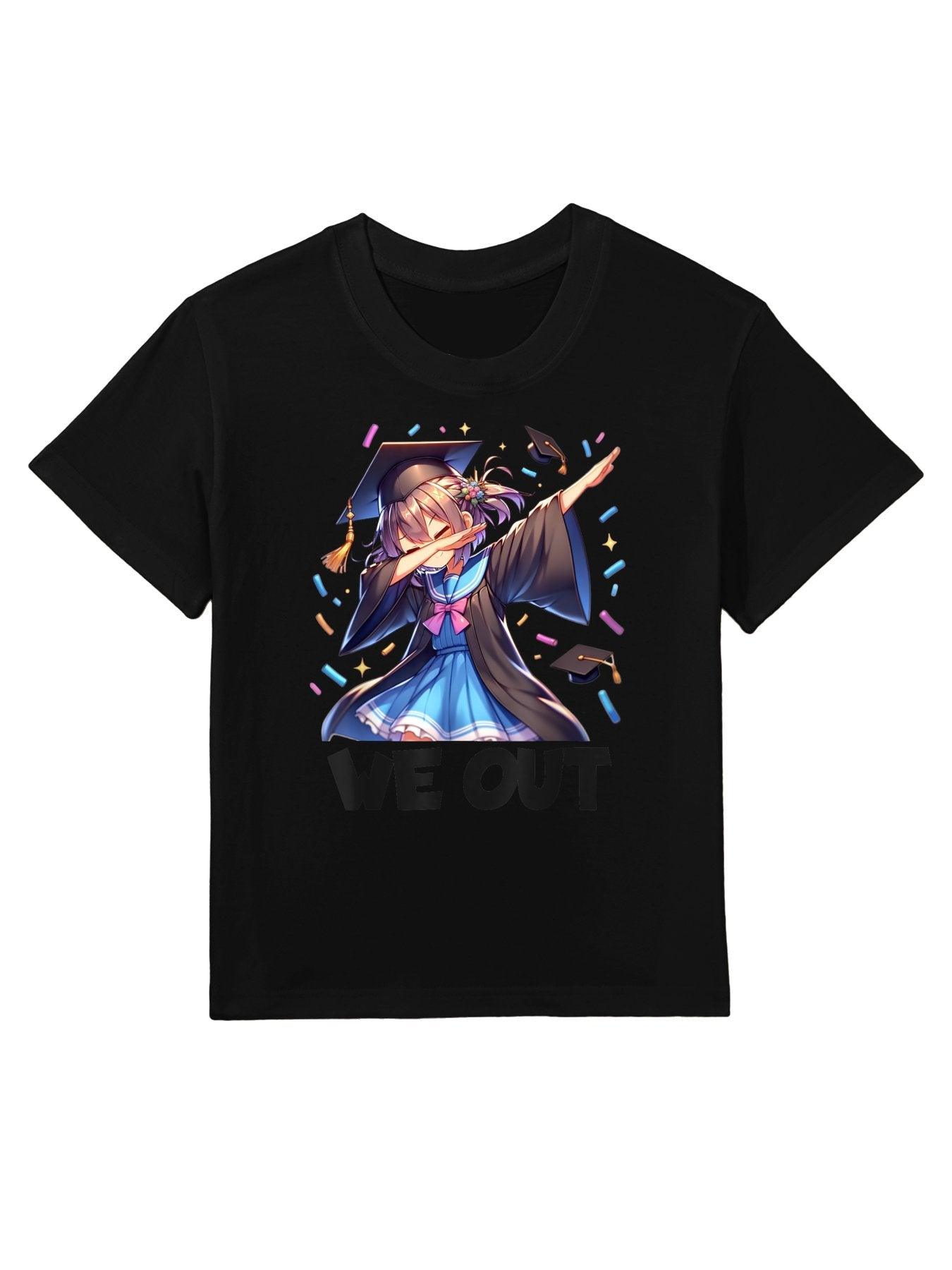 We Out Graduate Dabbing Anime Girl Grad Funny Graduation Kids T-Shirt