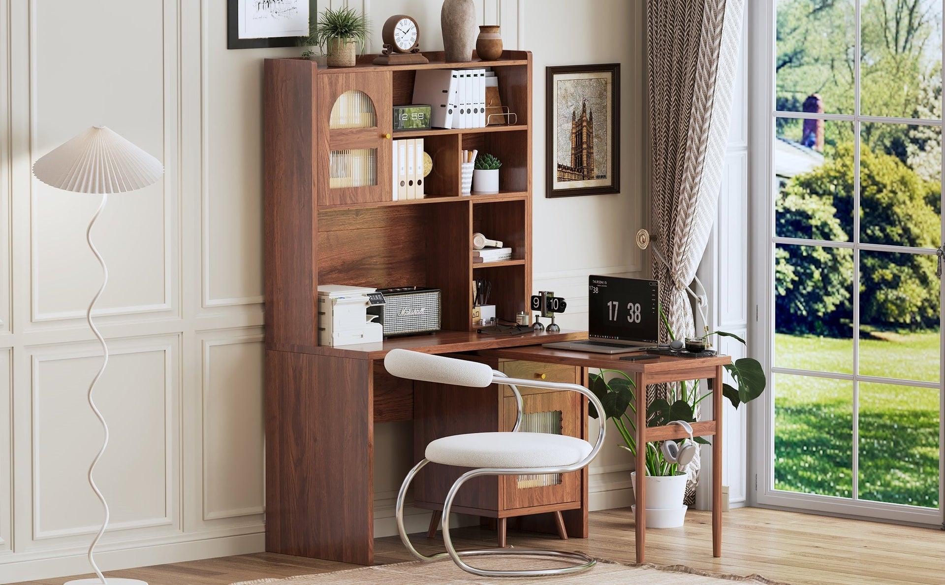 Computer Desk with 90 Degree Rotating Desktop BLAKHOM