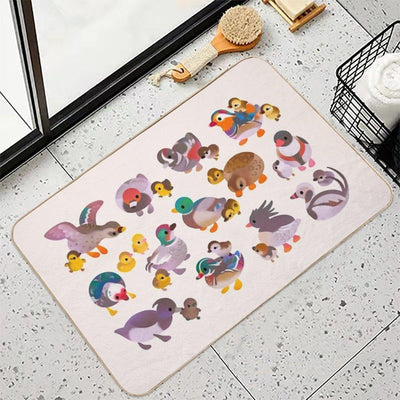 Duck And Duckling Bath Mat