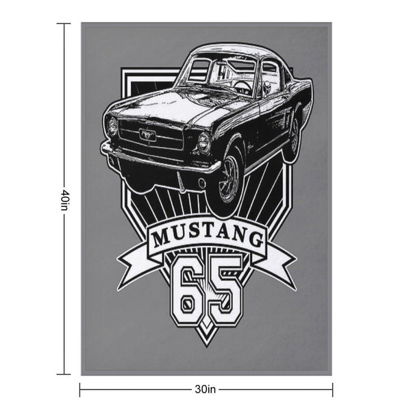 65 Mustang Fastback Throw Blanket