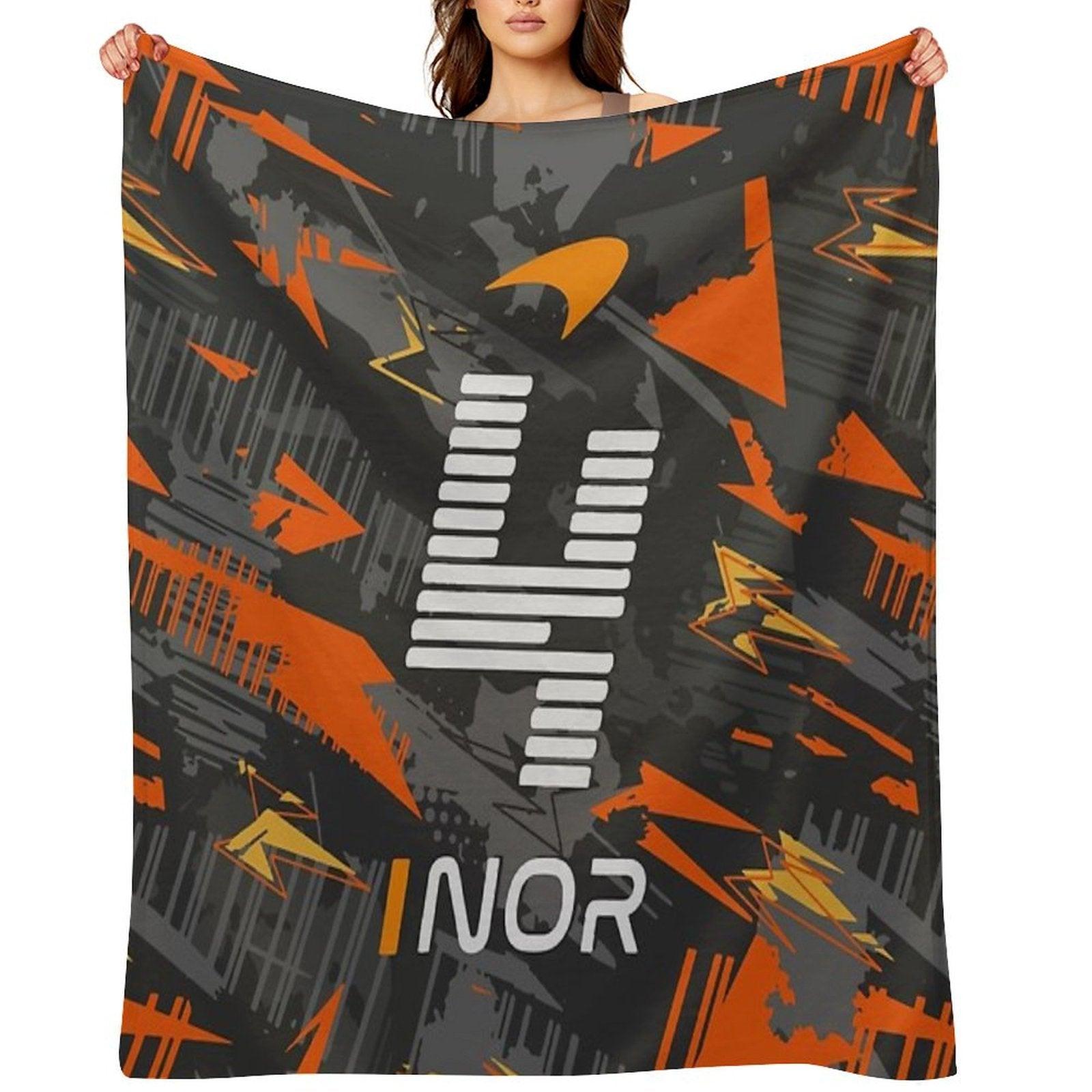Lando Norris 4 - Abstract Design Throw Blanket