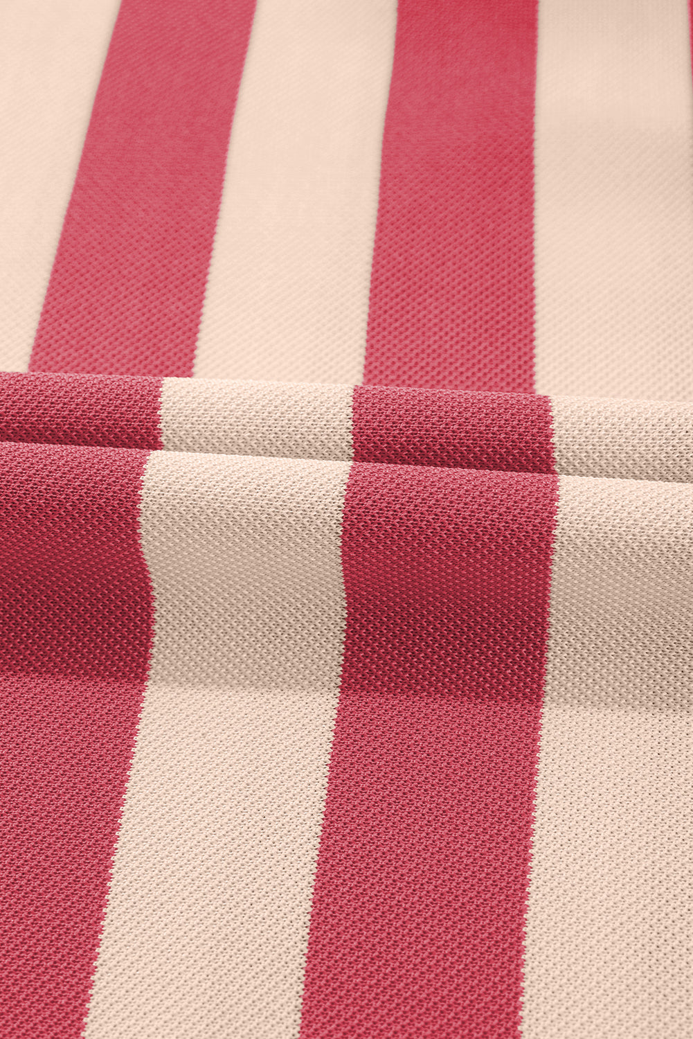 Classic Contrast Black Striped Collar Long Sleeve Mini Dress Stylish & Trendy Casual Dress for Women