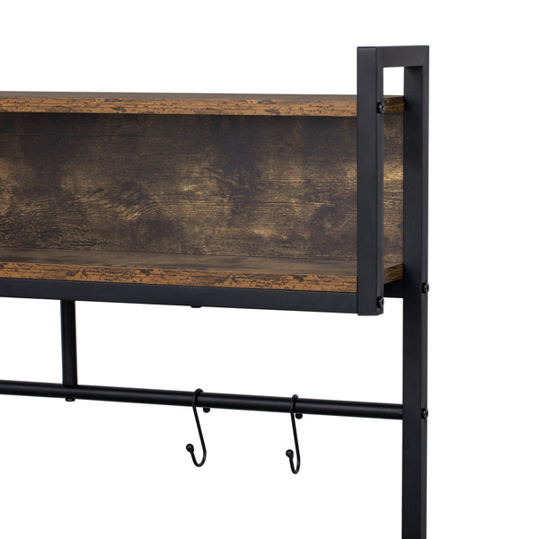 Furniture Style 2 in 1 PET FRIENDLY Dog Crate Composite Desk Hutch in Rustic Brown MDF and Steel