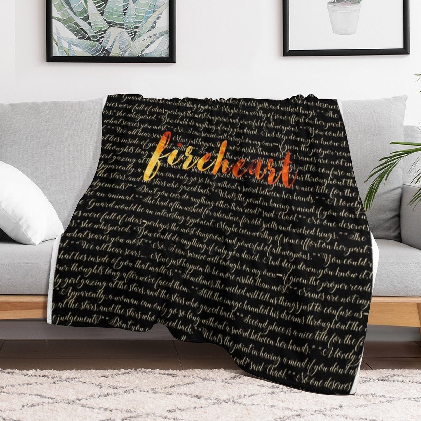 Fireheart Quoted Design Gift-ready Throw Blanket