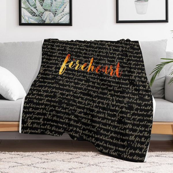 Fireheart Quoted Design Gift-ready Throw Blanket