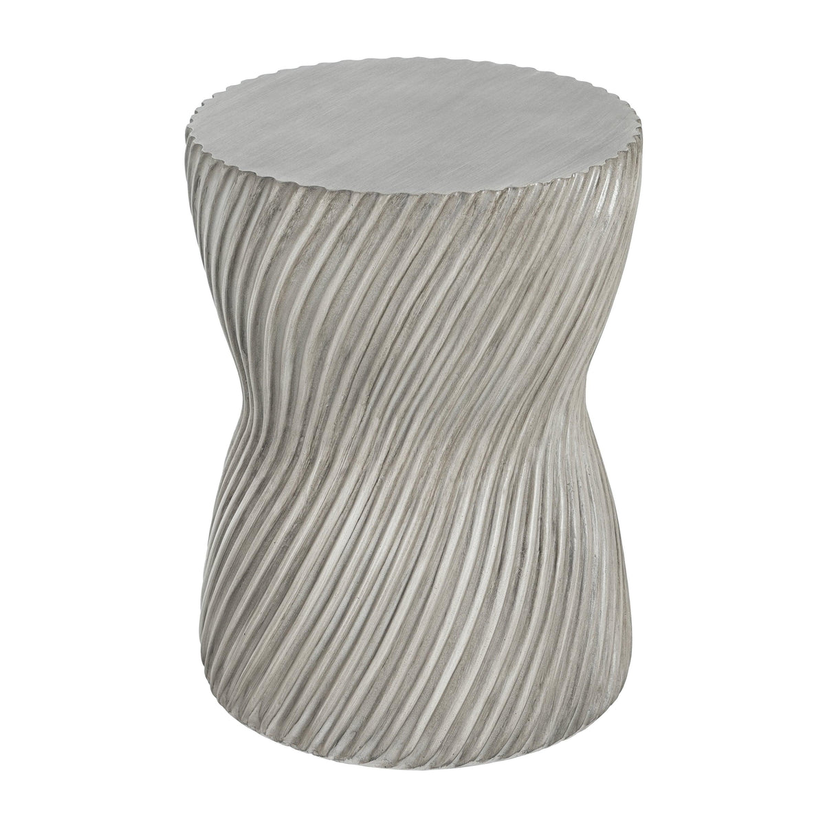 Outdoor MGO Concrete Hourglass Side Table with Spiral Pattern