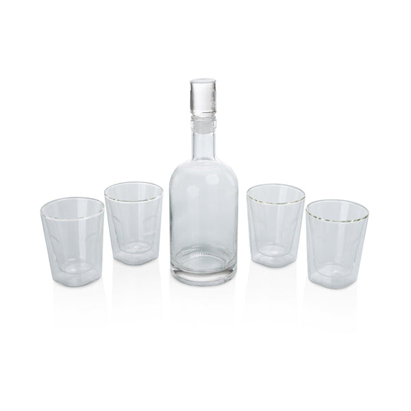 Ambassador Whiskey Box with Decanter and 4 Lowball Glasses