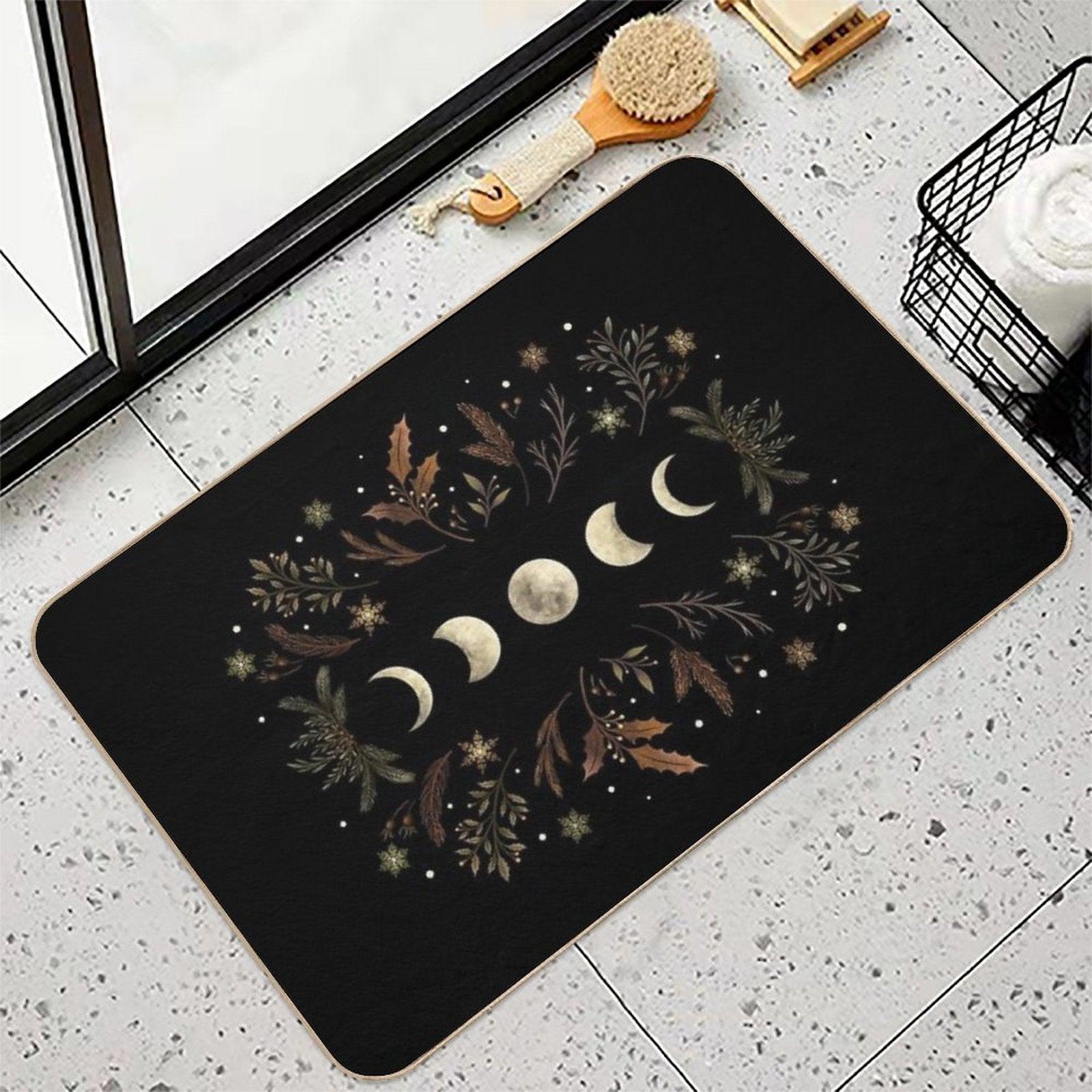 Moonlit Garden-Winter Brown Bath Mat