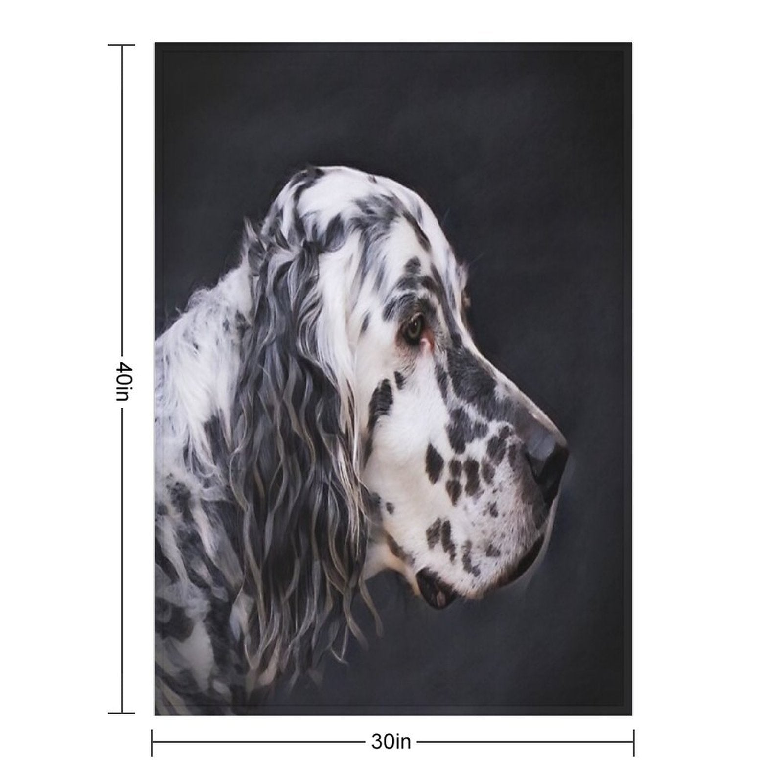 English Setter Dog With Hazel Eyes Premium Throw Blanket