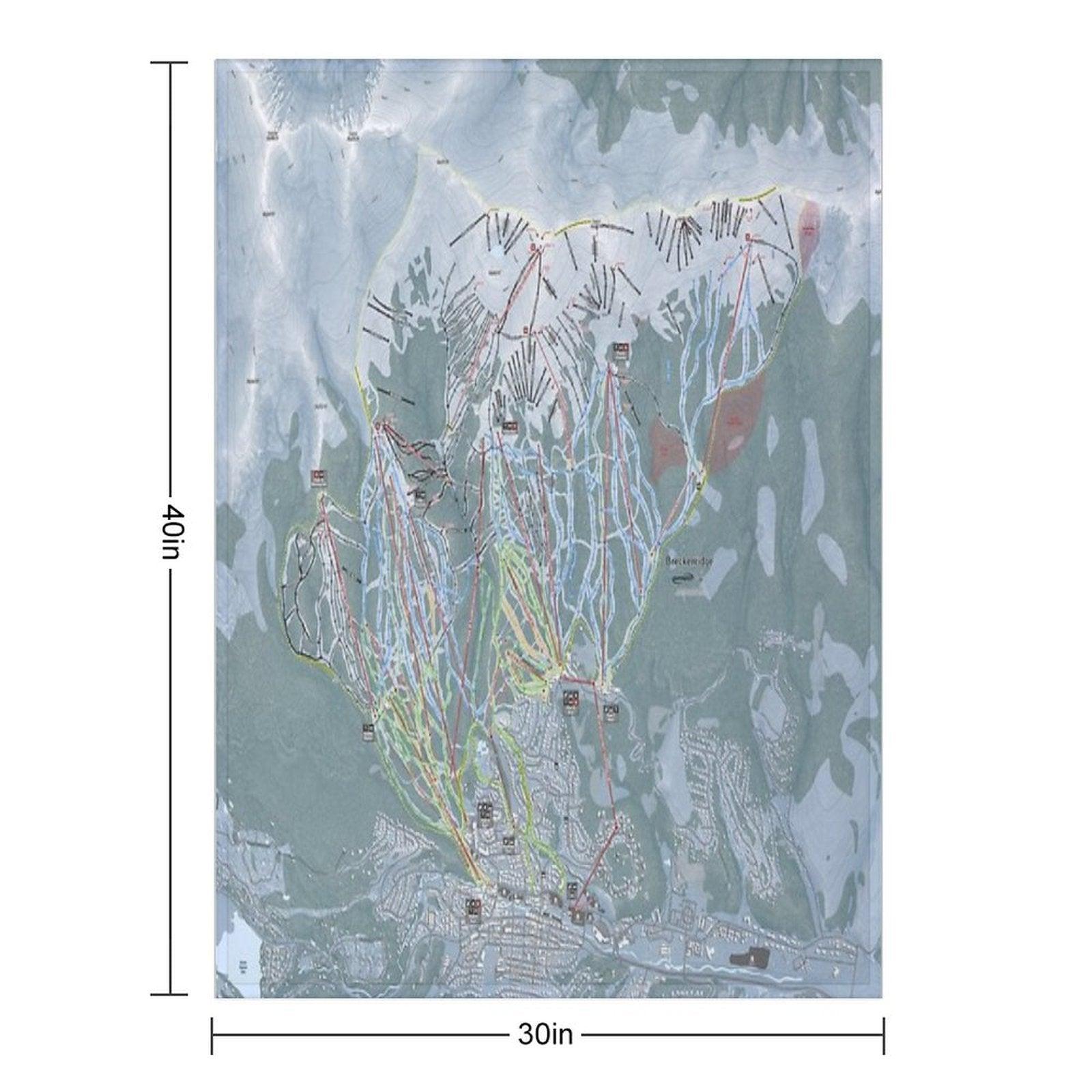 Breckenridge Resort Trail Map Throw Blanket
