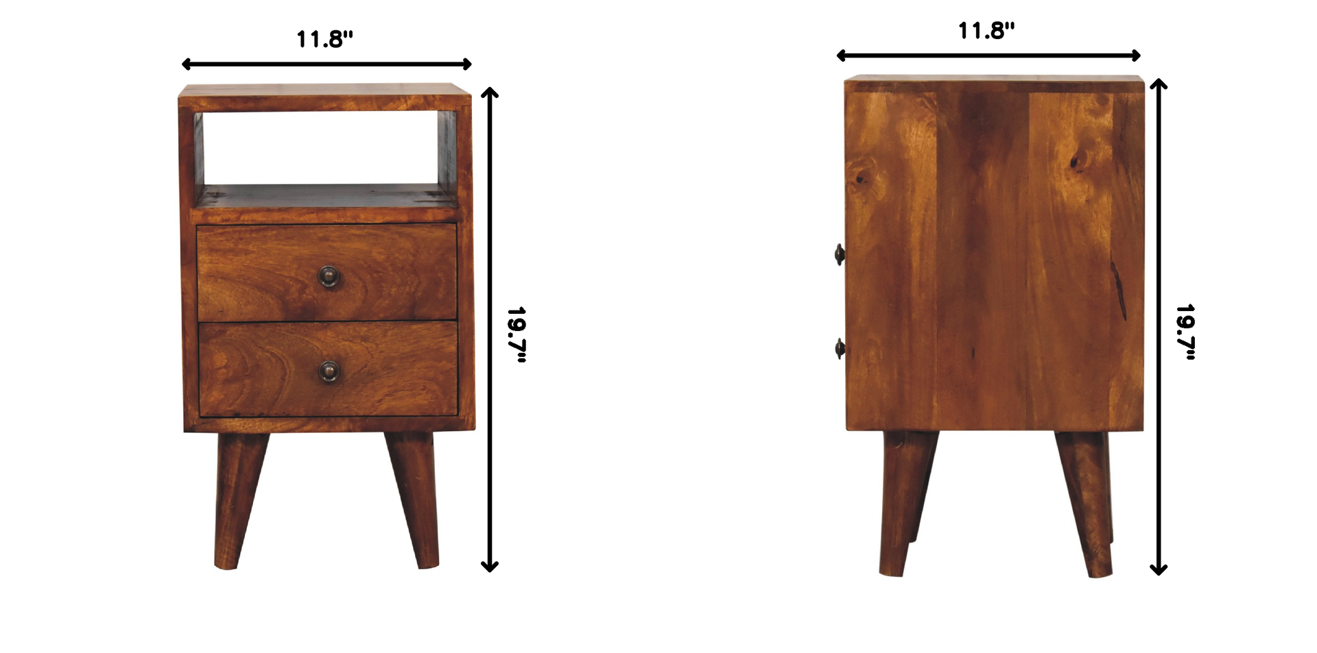 Solid Wood Mini Classic Chestnut Bedside Table