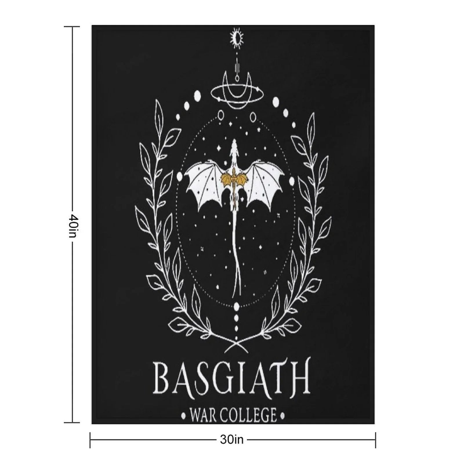 Fourth Wing Basgiath Two Sided Romantasy Dragons Yarros T-Shirt Throw Blanket