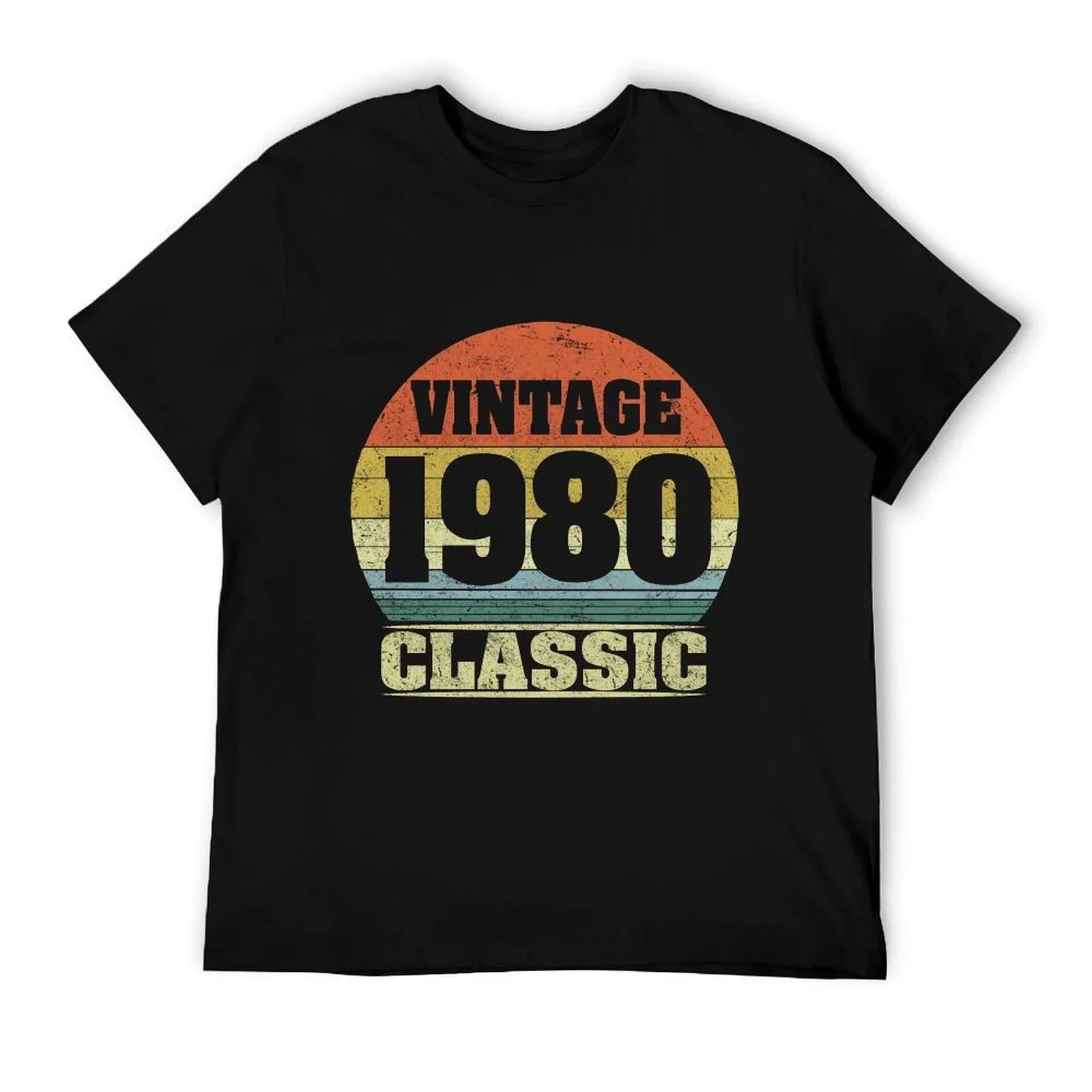 1980 40th Birthday Gift Vintage Retro Men Women 40 Years Old  Heathered Texture T-Shirt