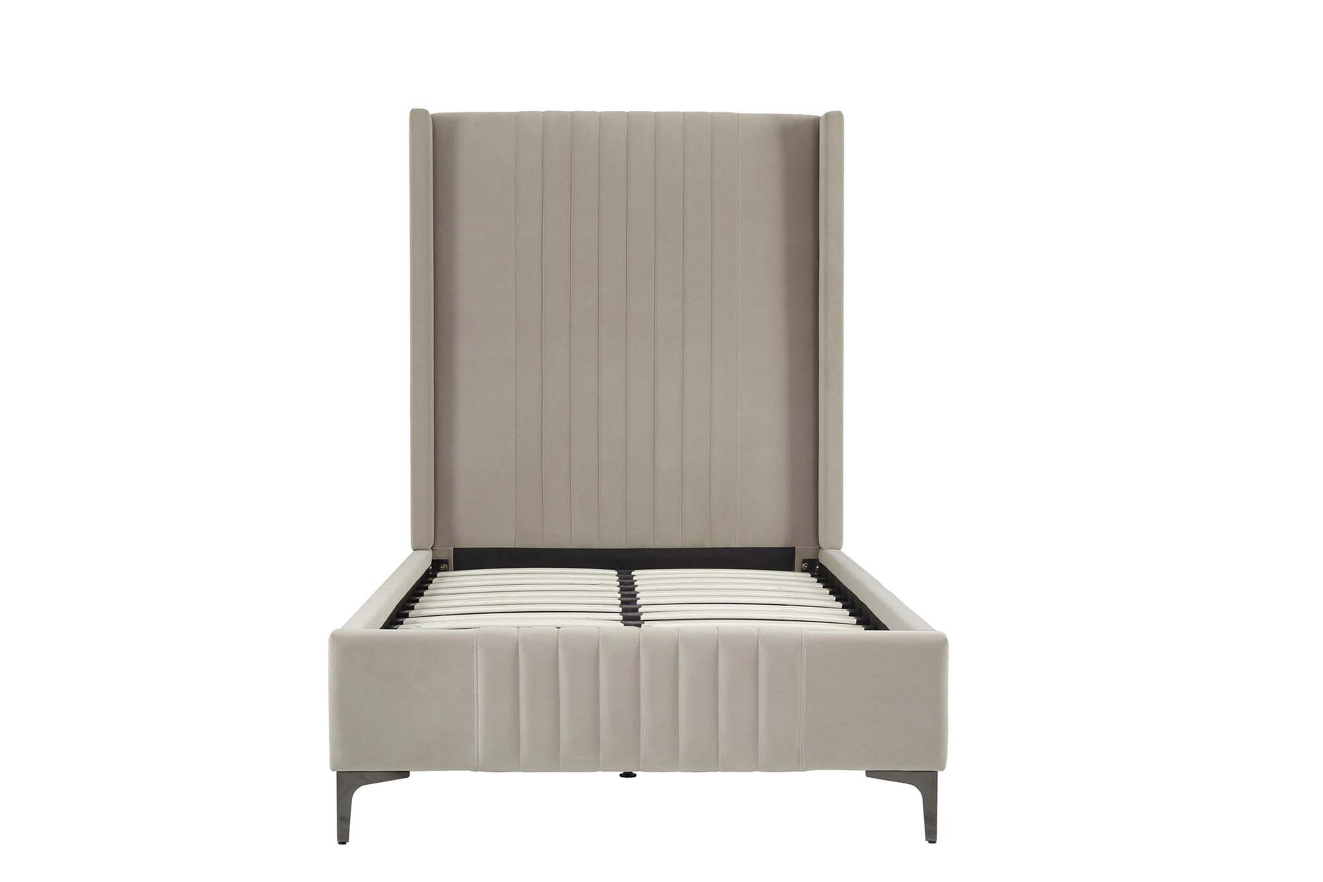 Promenade Upholstered Velvet Twin Bed in Rustic