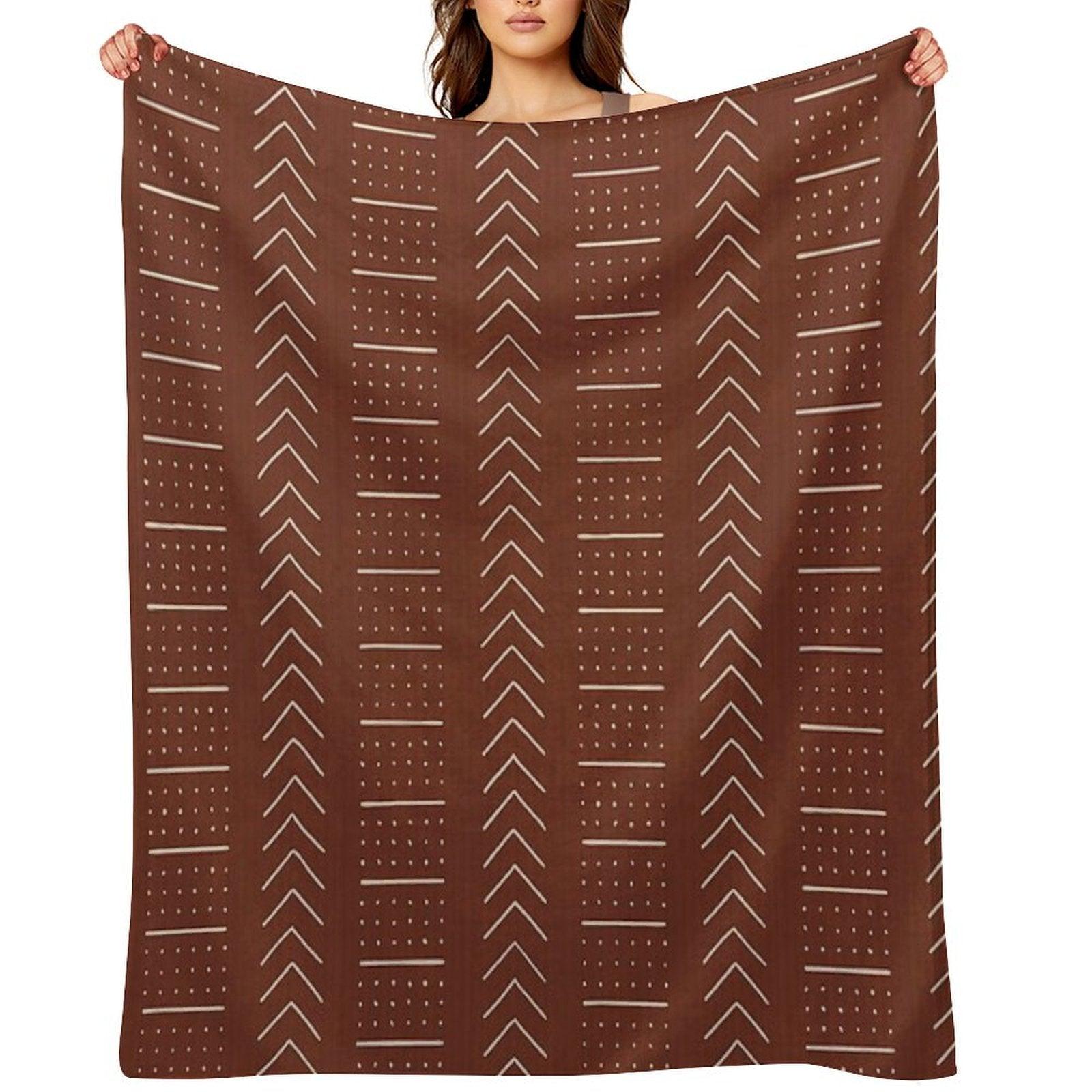 Rust Mud Cloth 1 Throw Blanket