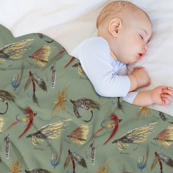 Fly Fishing with Hand Tied Flies! Multi-functional Throw Blanket