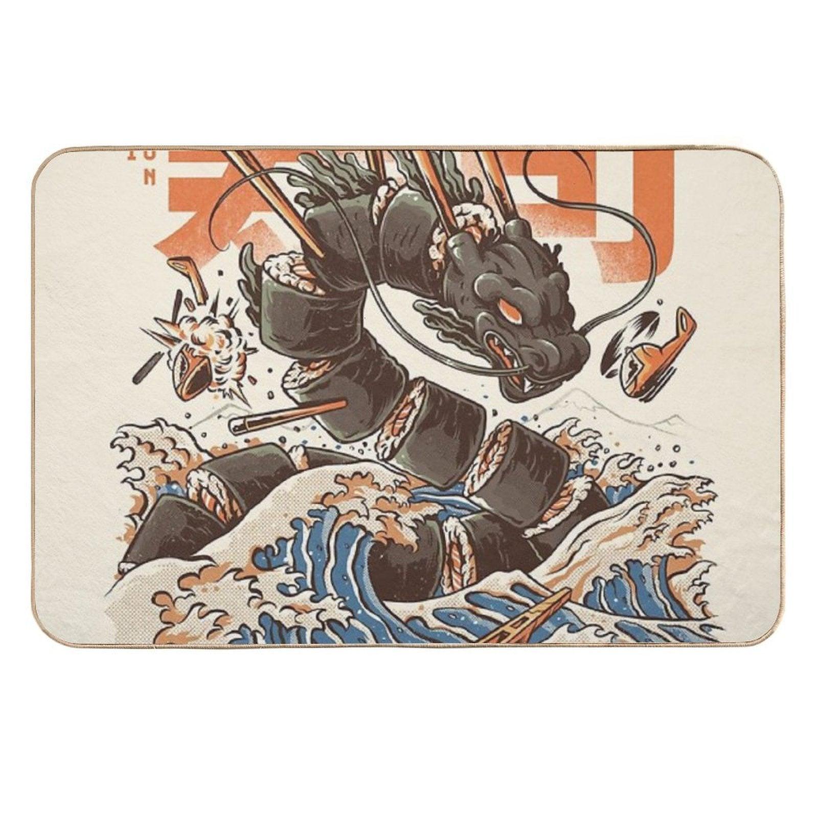 Great Sushi Dragon  Repositionable Bath Mat